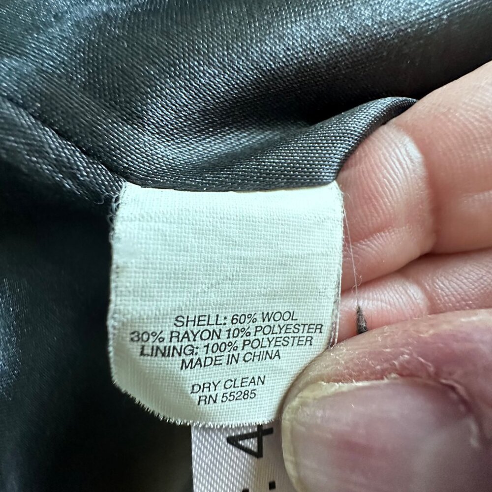 Express Black Wool Blend Double-Breasted Peacoat XS Womens Jacket - Picture 5 of 13